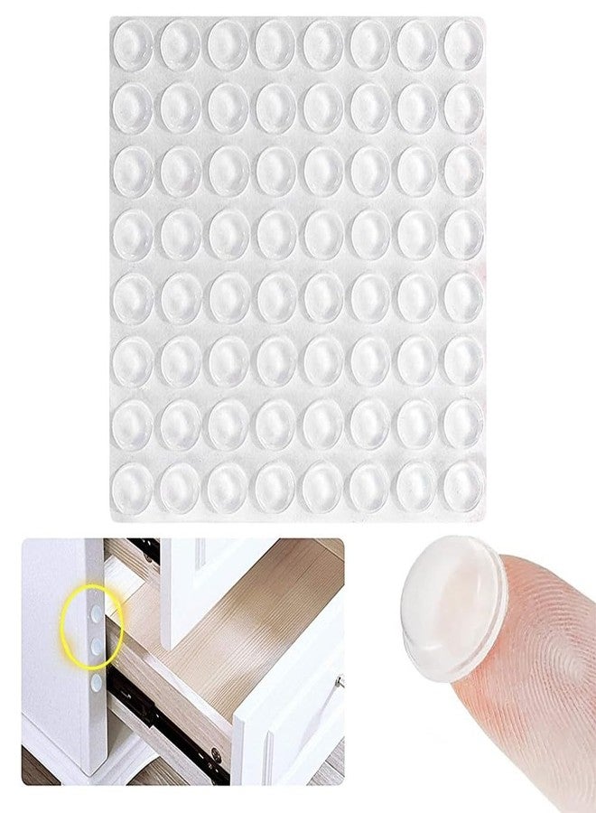 Fapiwen Cabinet Pads, 64Pcs Round Self Adhesive Silicone Bumper, Soft Close Cabinet Clear Bumper Dots Rubber Cupboard Door Bumpers Used In Furniture Dampening Noise (12 * 4Mm) - Image 1